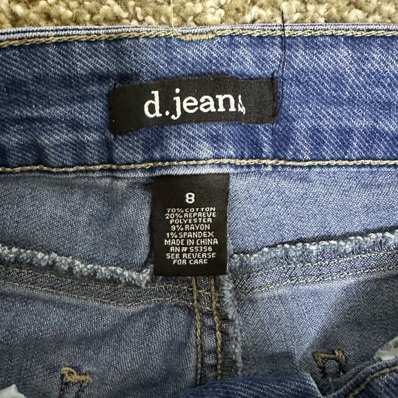 D. Jeans Exposed Button-Fly Denim Jeans Blue High-Rise Women’s Size 8 - Picture 11 of 12
